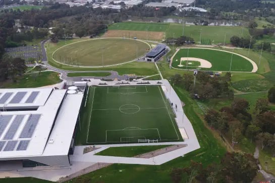 Aerial view of the LaTrobe University multi use game area