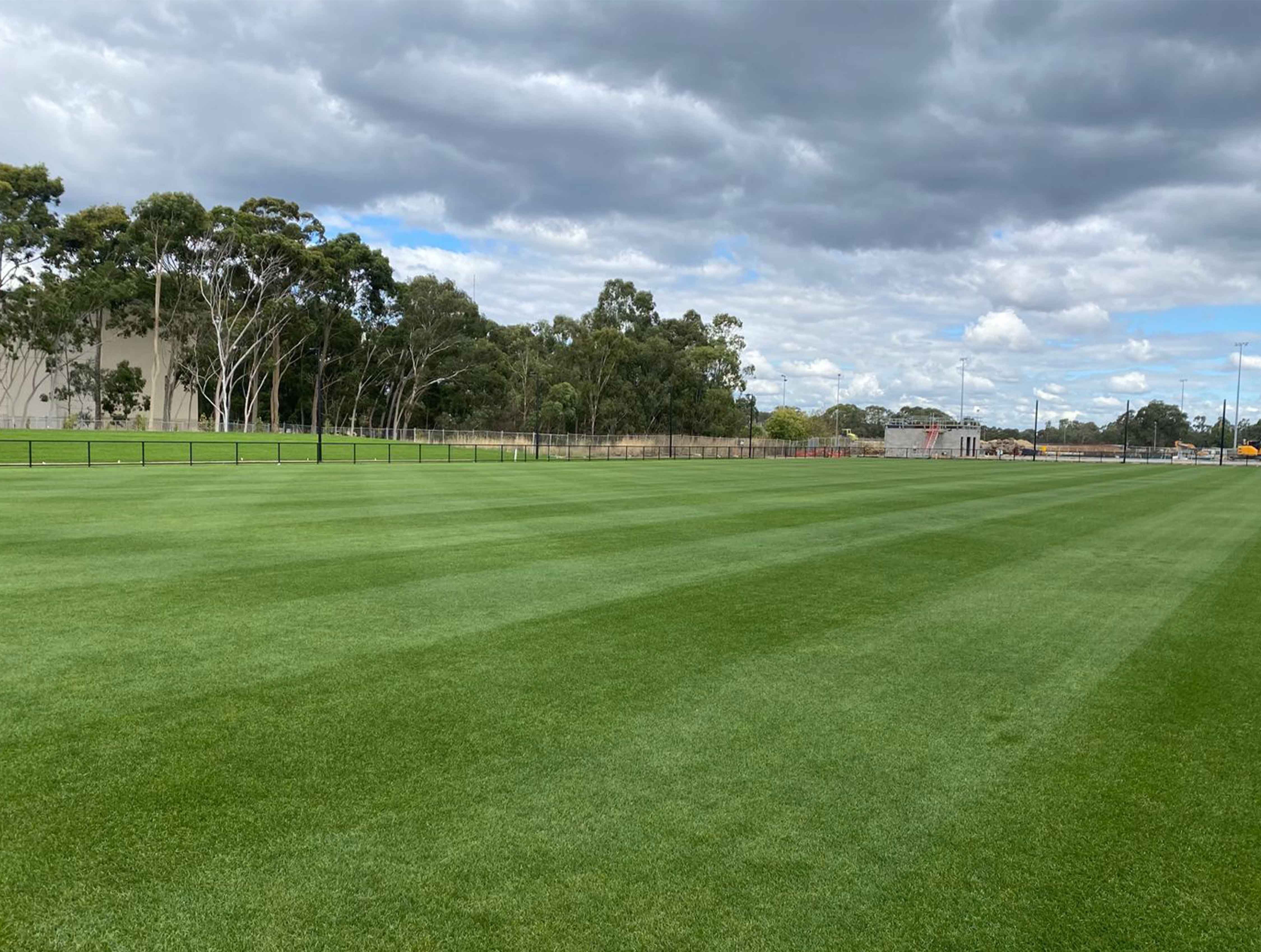 Panoramice view of an AFL sports field using a hybrid turf surface