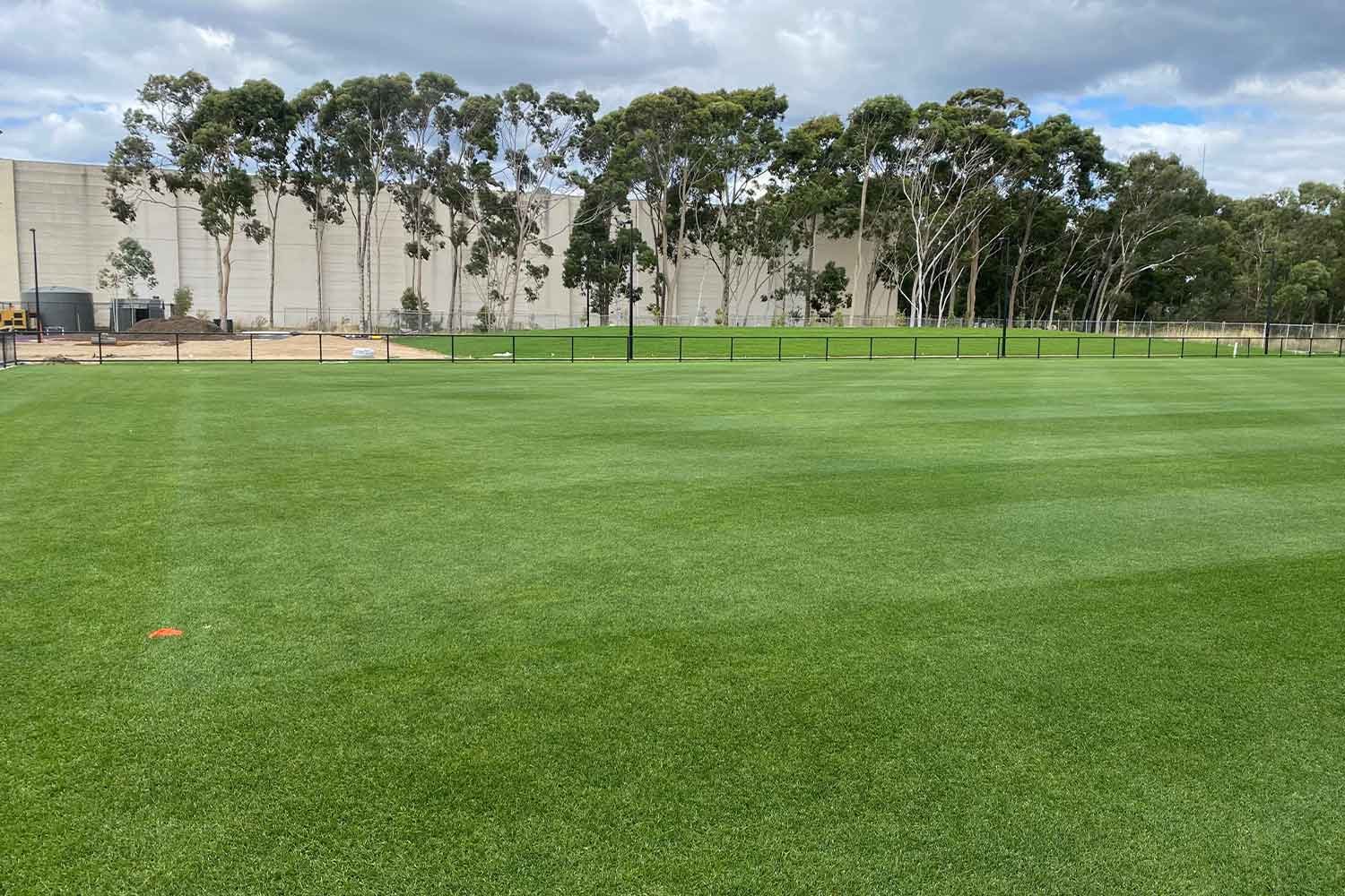 Panoamic view of an AFL sports field hybrid turf surface